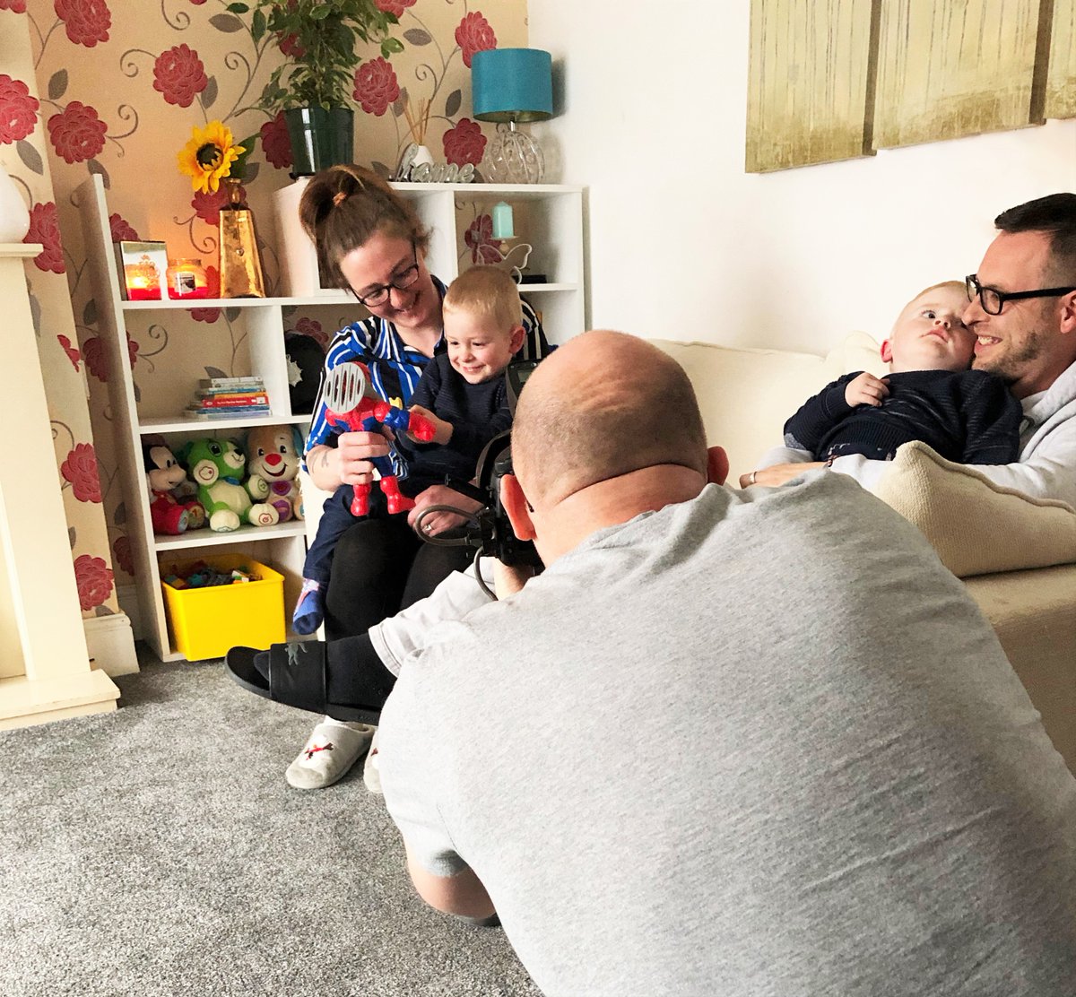 Behind the scenes at yesterday's photo shoot in Middlesbrough. It was lovely to see the family involved settling in well to their new home. These images will help to spread the word about <a href="/Thirteen_Group/">Thirteen Group</a>'s homes and services. A big thank you to everyone who took part!