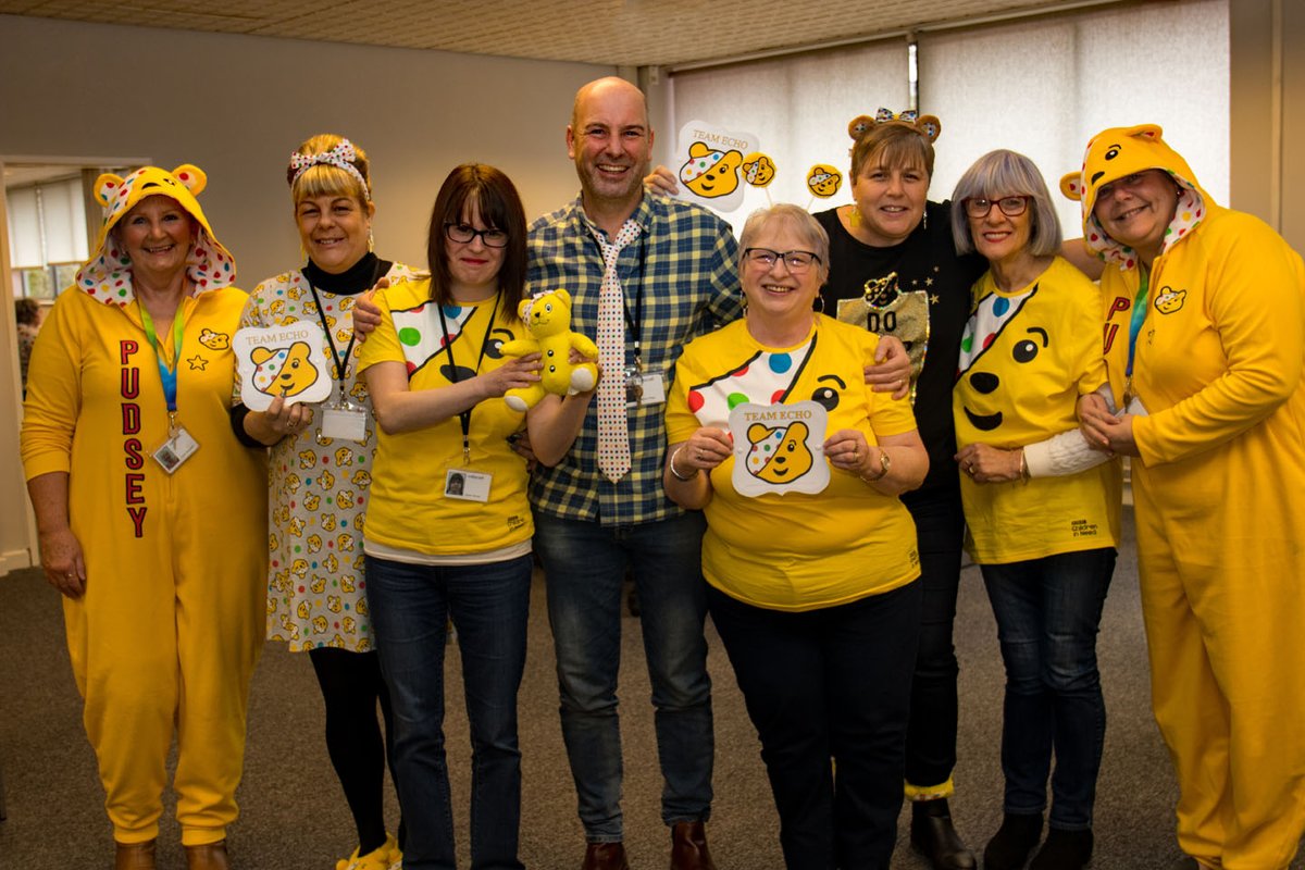 welfarecall's tweet photo. Its a full on #Pudsey fest in the office today. We'll report back on the money raised when the last pennies have been collected. @BBCCiN #childreninneed #lookedafterchildren #greatcauses https://t.co/FDiiNhG3SM