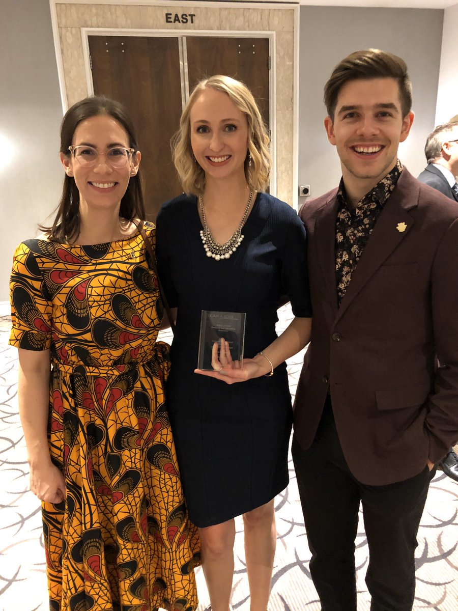 UofGuelphOAC's tweet photo. Last night was the @BestofCAMA Gala which recognizes outstanding achievements in ag marketing.
We are honoured to have received 1st place for our alumni magazine LIBRANNI and the certificate of merit for the Why & How podcast and one of our social media tactics. #BOC19 https://t.co/pyOhPl81JZ