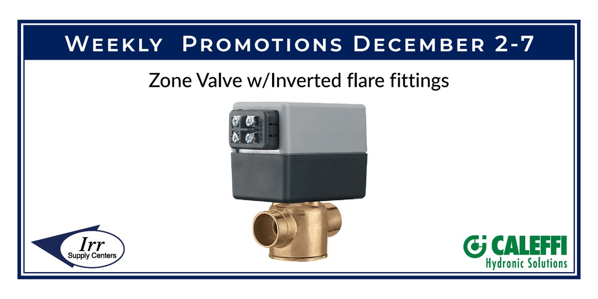 Irr_Supply's tweet image. Liverpool is starting off December Weekly Specials with the Caleffi Zone Valve with inverted flare fittings and the insinkerator Badger 5 Garbage Disposal for December’s Weekly Promotions the 4th thru the 9th.

#remodle #plumbing #Caleffi #insinkerator
