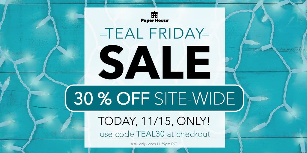 PaperHouseInc's tweet photo. Why wait til #blackfriday to start #holidayshopping ?? We're having a 30% off sale TODAY ONLY- officially licensed #harrypotter #wonderwoman products and SO much more! Use code TEAL30 to save! https://t.co/R38UX2ZheA