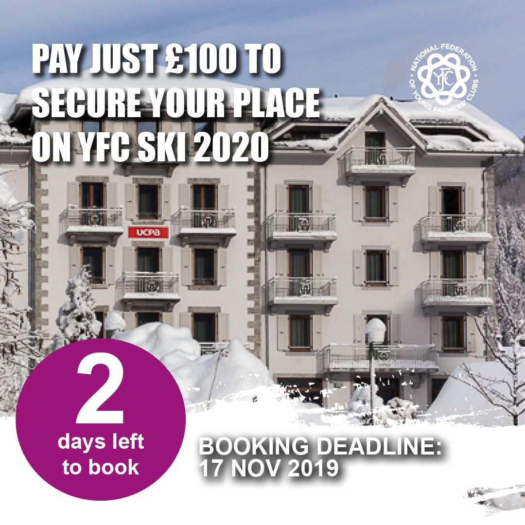 😲Yikes – only TWO days left to book your place on our all-inclusive YFC winter ski adventure to Argentiere in France. Will you be joining us from 4-11 January? Book your place now – only limited spaces available –  buff.ly/2JRPzwp
#YFCSki #winterbreak
