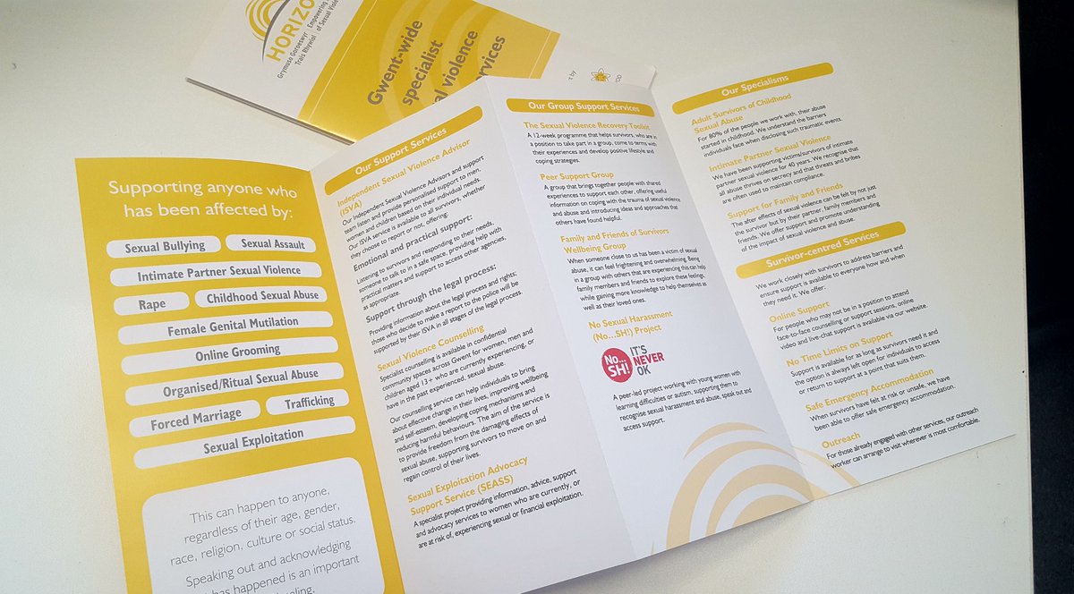 Our new Horizon leaflets are here! We have had to extend them to 4 pages to fit all our fantastic support services in! Look out for them in your local community, surgeries, police stations, libraries and partner agencies #EmpoweringSurvivors
