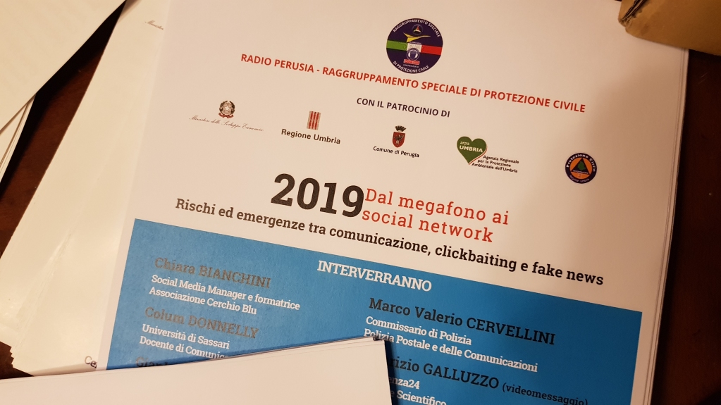 RadioPerusia's tweet photo. Dal Megafono ai Social Network - Rischi ed emergenze tra comunicazione, clickbaiting e fake news.
-1
⚠ Puoi ancora effettuare la egistrazione, obbligatoria e gratuita su https://t.co/2UIKG6TlaI
#ComunicareProCiv #DMSN19 #protezionecivile #volontariato #perugia #fakenews https://t.co/nvWBJyIv93