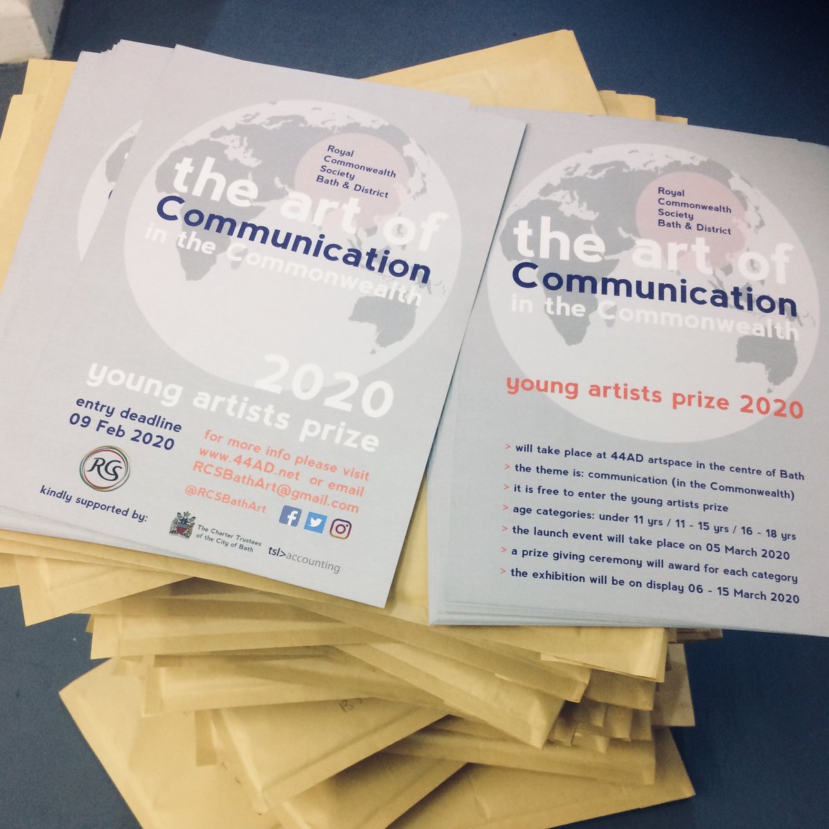 bath_rcs's tweet photo. It's been a flurry of activity to make sure all @bathnes schools have @bath_rcs artprize entry invites + info in the post! If you haven't got your letter, let us know, as we'd love your school to get involved! @MSNPrimary @StAndrewsPri @HGSBath @WidcombeJ 
https://t.co/FFd3FAE6J9 https://t.co/dTWZVszoYn