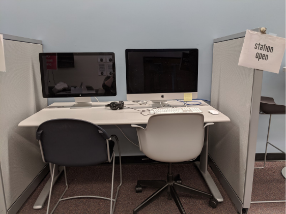 bsuwrites's tweet image. Pop a squat at one of our 3 computer stations. You can display your work across two monitors or work on multimodal projects. 📨Email your doc, pull it up from the cloud☁️, or use a USB: No need to bring a computer OR print the paper! #bsuwrites @BallState_WP @bsuenglish