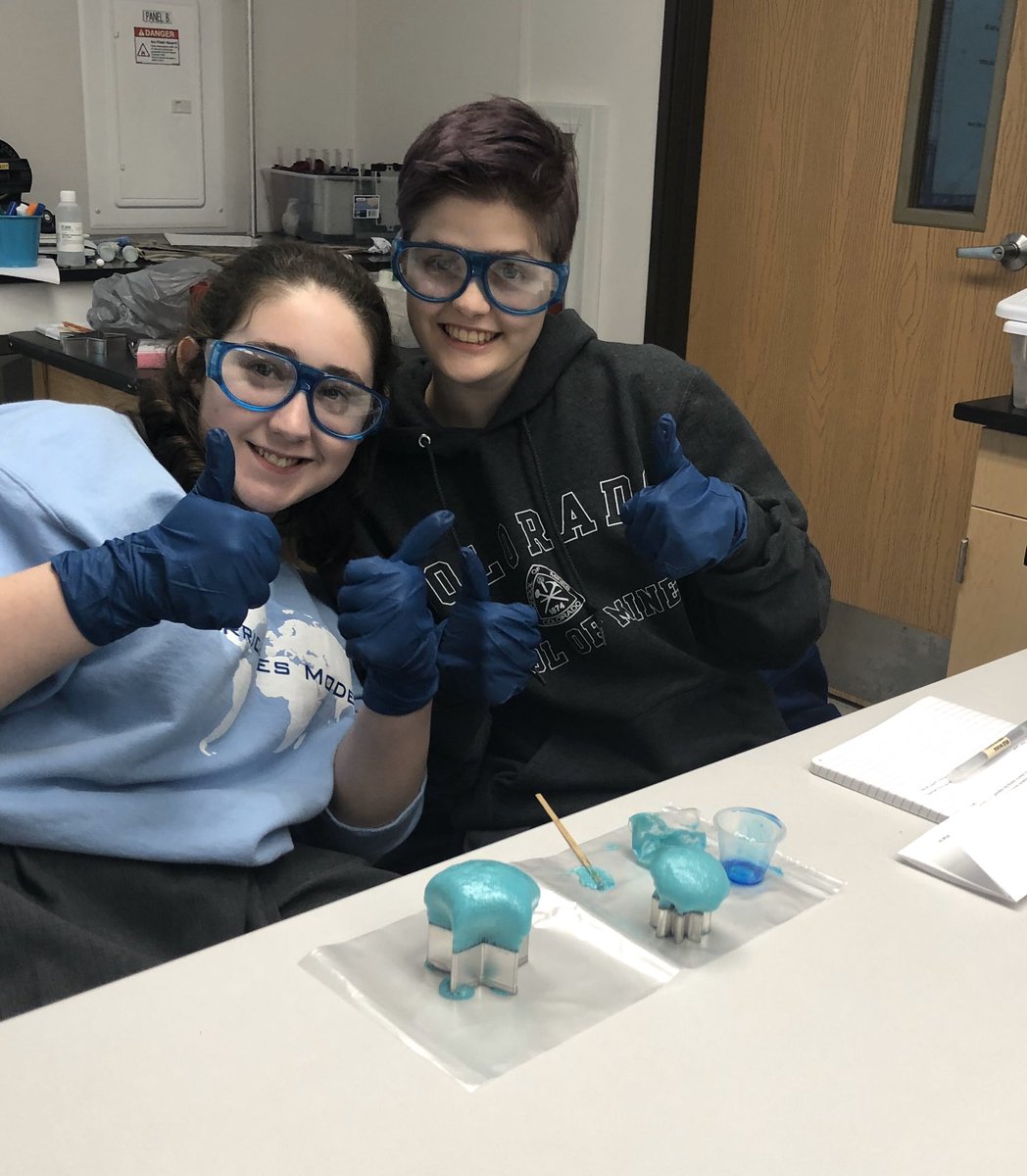 ScienceSuzy's tweet photo. Today in #OrganicChemistry @AGSHurricanes learned about polymers and made polyurethane! #AGSscience #AGSSTEM #thisisAGS #AGSturns20 https://t.co/wUcH2kW1MJ