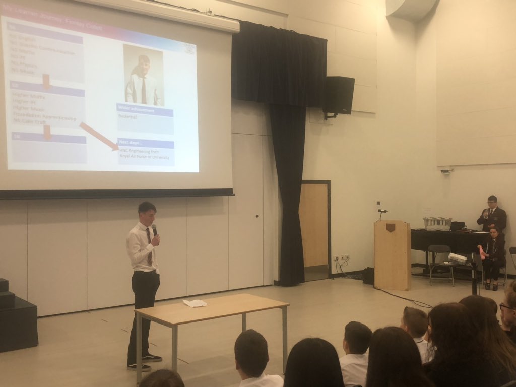 ForAcad's tweet image. Great job by senior pupils Grant, Kirsty and Finnlay sharing their learner journey and advice with S2 pupils as we discussed changes to our S3 curriculum for next session #FORbeingthebestyoucan #FORopportunitiesforall