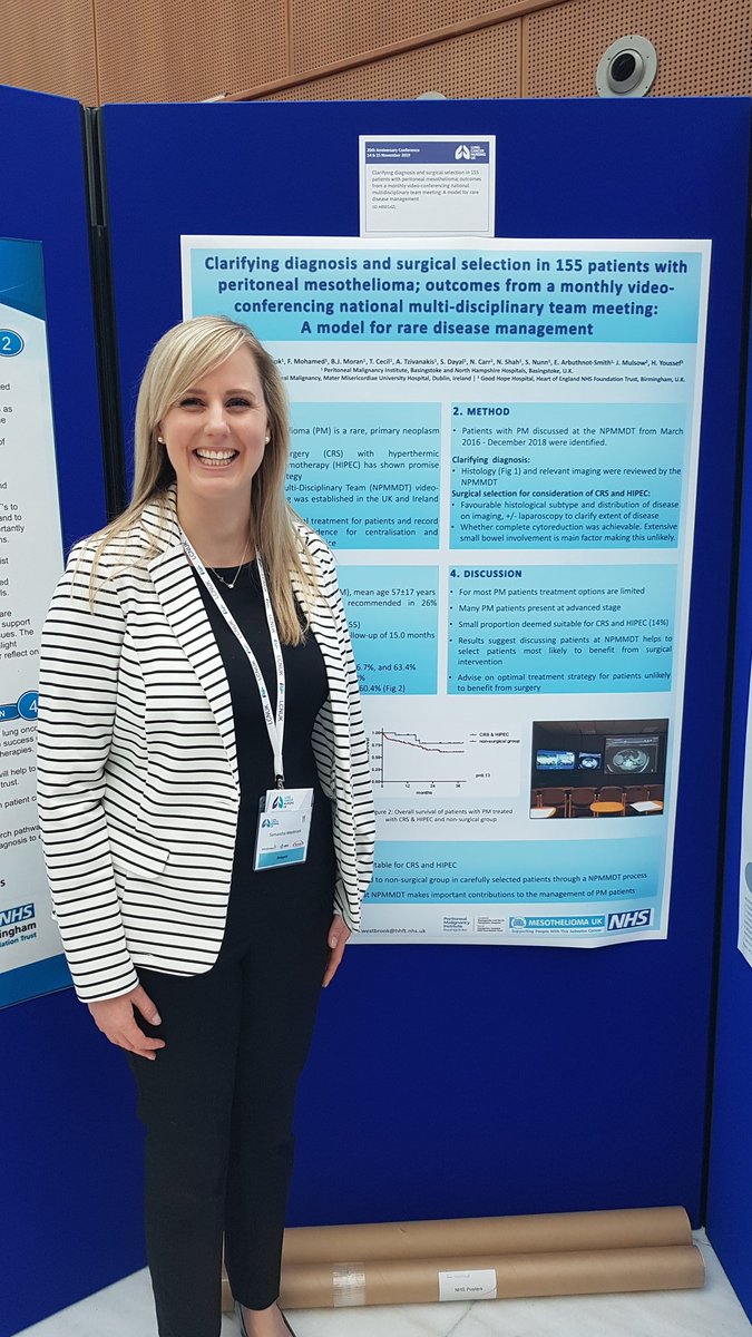 Well done to our peritoneal #mesothelioma nurse specialist <a href="/sam_meso/">Sam Westbrook</a> on a prize-winning abstract, presented at <a href="/LCNUK/">Lucas</a> 20th anniversary conference. #LCNUK2019