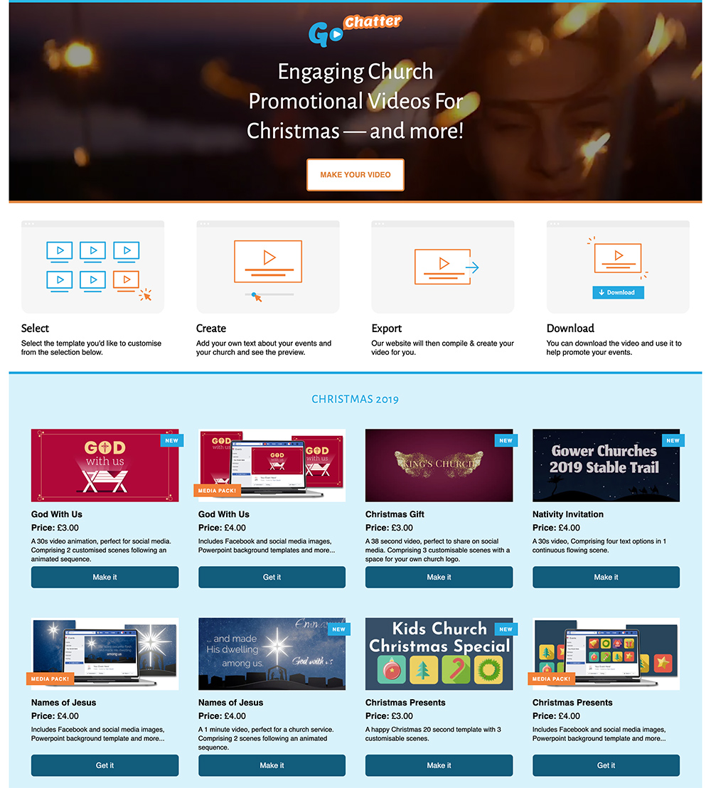 premierdigi's tweet photo. Premier Digital Award 2018 winners ‘Go Chatter’ launch new customisable video website where churches, in less than 5 minutes, can customise their own video advert for events and services. Find out more over on our #PremierDigital blog: https://t.co/gplANAJuRq https://t.co/JxS9gfNy8u