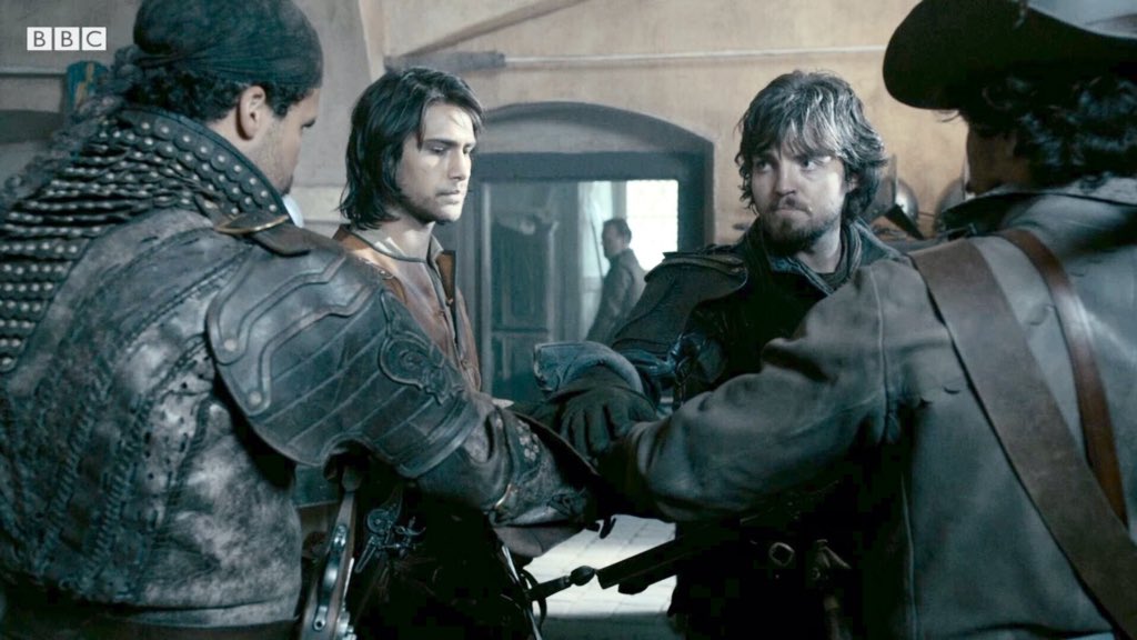 JuttaFreudig's tweet image. #MusketeersEurope #TheMusketeers S1ep10 Musketeers Don&apos;t Die Easily - first #OneForAllAndAllForOne ⚜️❤️ #Porthos #HowardCharles #DArtagnan #LukePasqualino #lucapasqualino #Athos #TomBurke #Aramis #SantiagoCabrera #FlashbackFriday #MissingTheMusketeers