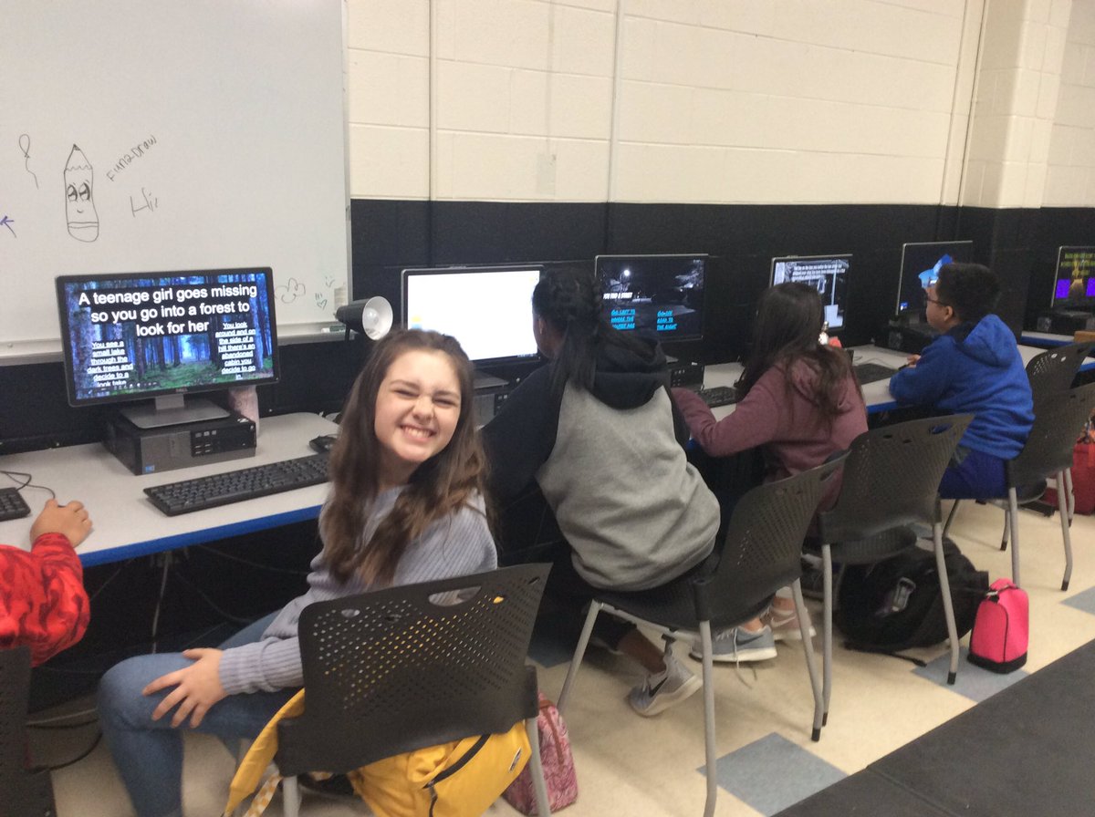 jmnungesser's tweet photo. Keyboarding students wrote choose your own adventure stories and used Google Slides and hyperlinking to design and share them with the class. #BirdvilleLearns @SMSRaiderNation #NungesserClassroom #TSDE https://t.co/QxBjVreZVA