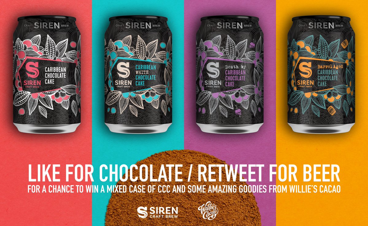 SirenCraftBrew's tweet photo. You asked, we reacted... Here's a twitter exclusive competition!

Like for chocolate or retweet for beer... What do you prefer? 

#SirenCCC19 https://t.co/5phUR0sBsd