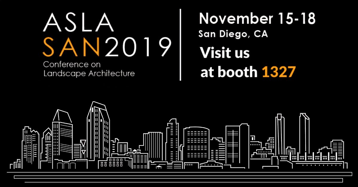 We are very proud to announce our presence at #ASLAExpo2019 in #SanDiego, in partnership with our distributor id created, Inc. Visitors can explore our products and design solutions 𝘃𝗶𝘀𝗶𝘁𝗶𝗻𝗴 𝘂𝘀 𝗮𝘁 𝗯𝗼𝗼𝘁𝗵 𝟭𝟯𝟮𝟳 #landscaping