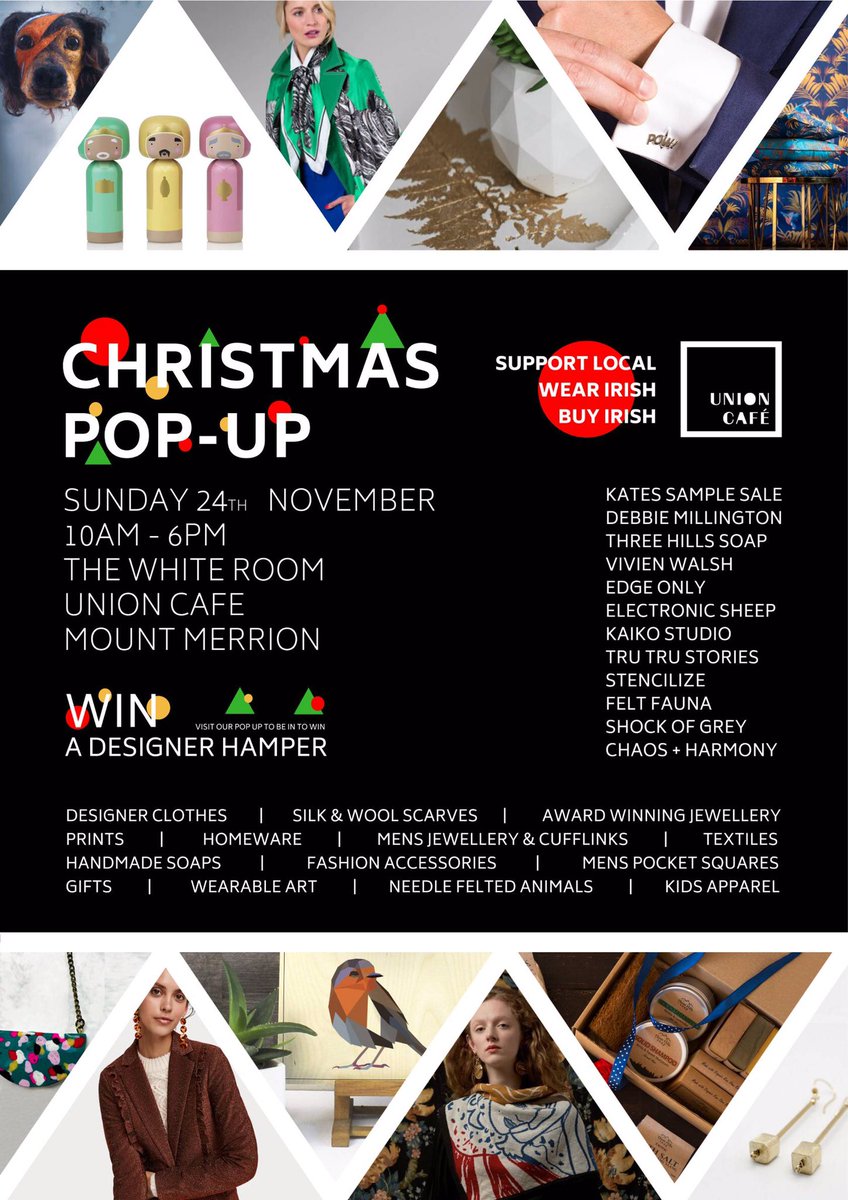 jennyhuston's tweet photo. This Sunday and next Sunday’s activity sorted! Loads of amazing designers popping up. One day only. #shoplocsl #shopirish #buyirish #irishdesigner #Christmasmarket https://t.co/74Ix0LtvJj