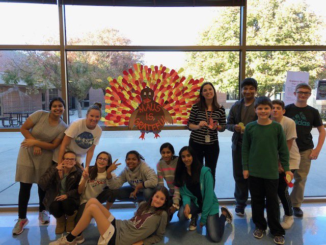 MausMS's tweet photo. Thank you to our Maus Student Ambassadors for organizing a school-wide display of gratefulness! #gratitude #MAUSPRIDE #MAUSTURNS10 #WEARETHEPRIDE https://t.co/iA3rpCuPry