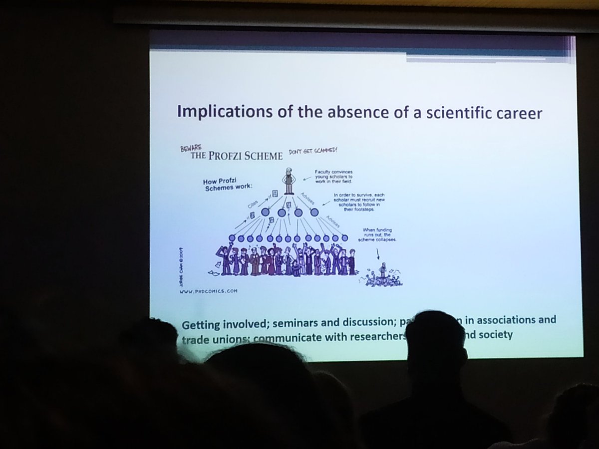 IRcricket's tweet photo. The Ponzi scheme of scientific work... A not-so-enthusiastic talk from Ana Ferreira from Núcleo Bolseiros Investigadores de Ciência da Faculdade de Ciências Sociais e Humanas on the gloomy future @LMeeting2019 "it's not love, it's work" #LAPD2019 #postdoc #ponziscience https://t.co/Jqv83eiaOx