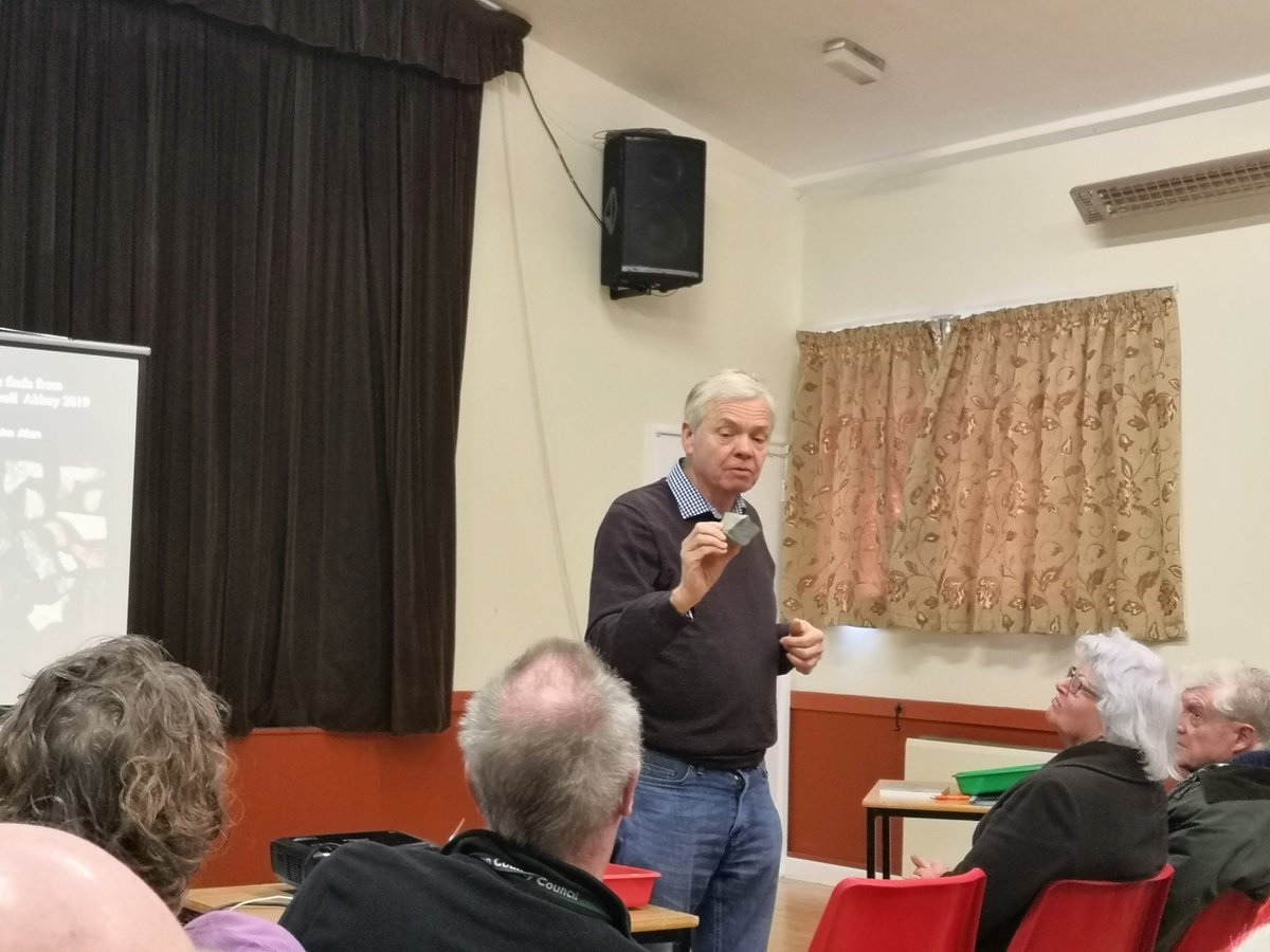 Great turnout at the @BlackdownsAONB Heritage Forum earlier with Discovering Dunkeswell Abbey taking over the agenda! John Allan speaking about river walking finds, Richard Parker on the reconstruction drawing and Cat on results made for a fascinating morning. <a href="/HeritageFundL_S/">The National Lottery Heritage Fund London & South</a>