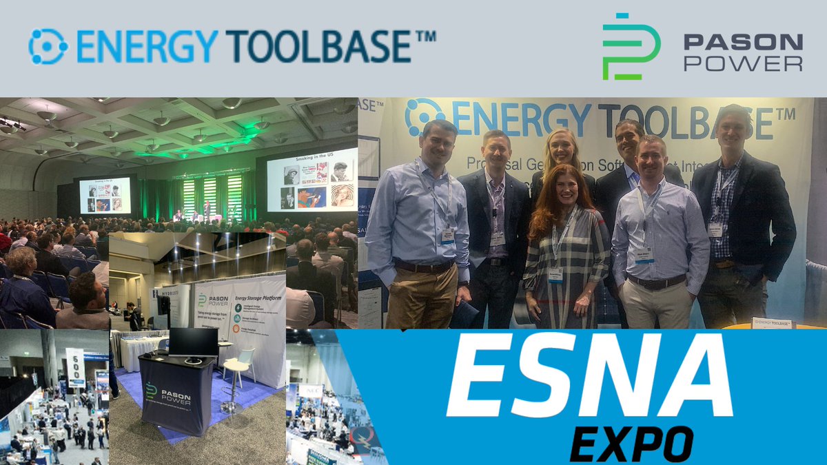 pasonpower's tweet photo. Did you see us at #ESNA19? We had a great time presenting our #smart technology and sharing about the benefits of @pasonpower working together with @EnergyToolbase to make the deployment of solar + storage systems more streamlined and bankable. https://t.co/pwl8JZDcYv