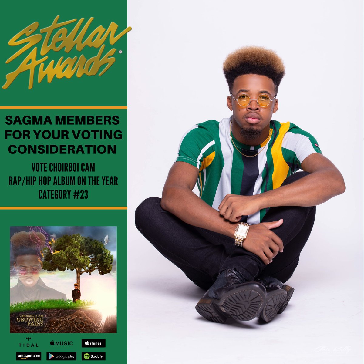ChoirBoi4Real's tweet photo. C’MON GOD!!!!! Woke up to News that I made the 1st ballot of the Stellar Awards!!!! #GrowingPains

SAGMA MEMBERS!!! I need your vote for Gospel/ Rap album of the year for THE  STELLAR AWARDS Category #23 @TheStellars 

CLICK HERE TO VOTE⬇️
https://t.co/N4vsodn0fE https://t.co/cF9tMaBtoQ