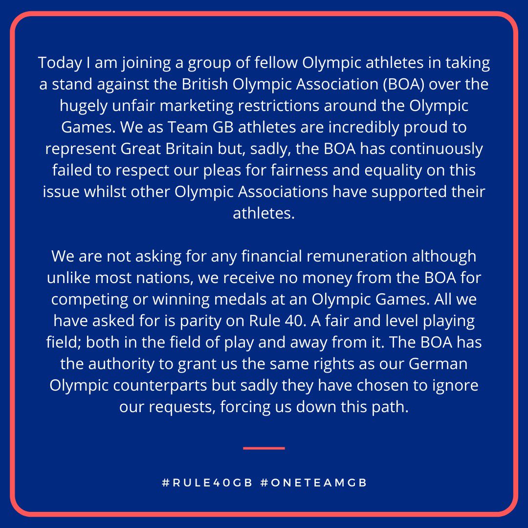 We are acting for a number of athletes in a case against the British Olympic Association. More information... brandsmiths.co.uk/join-up #RULE40GB #ONETEAMGB