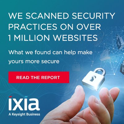KeysightNAS's tweet photo. Do you use TLS 1.3? Are your vendors supporting it? @Ixia_ATI researchers queried 1 million websites to find out how many are using the new #encryption standard. Learn if you are in the majority or minority in our report https://t.co/GUW5QMjQVC #ECDHE #Ixiacom https://t.co/MWFmOCIPU4