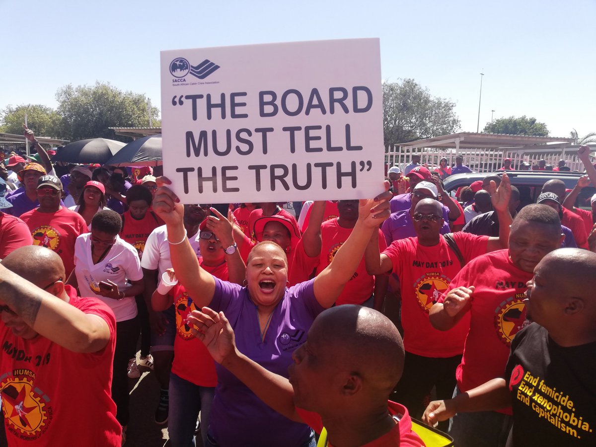 Numsa_Media's tweet photo. They have canceled more flights which is compounding the financial crisis at SAA. They should simply pay the increase because to cancel flights costs MUCH more.
#SAAStrike
#SAATstrike
@eNCA
@IOL
@News24
@SAFTU_media https://t.co/zAoTMsn8R1
