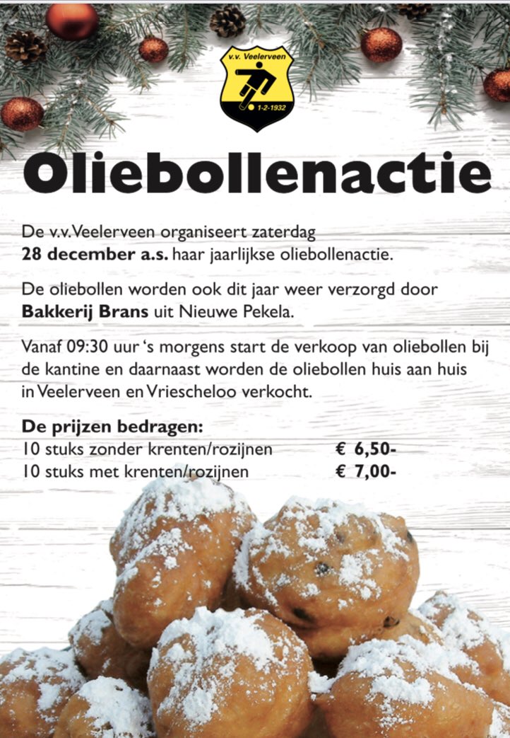 VVVeelerveen's tweet image. Vooraankondiging #oliebollen #oliebollenactie #decemberiscoming