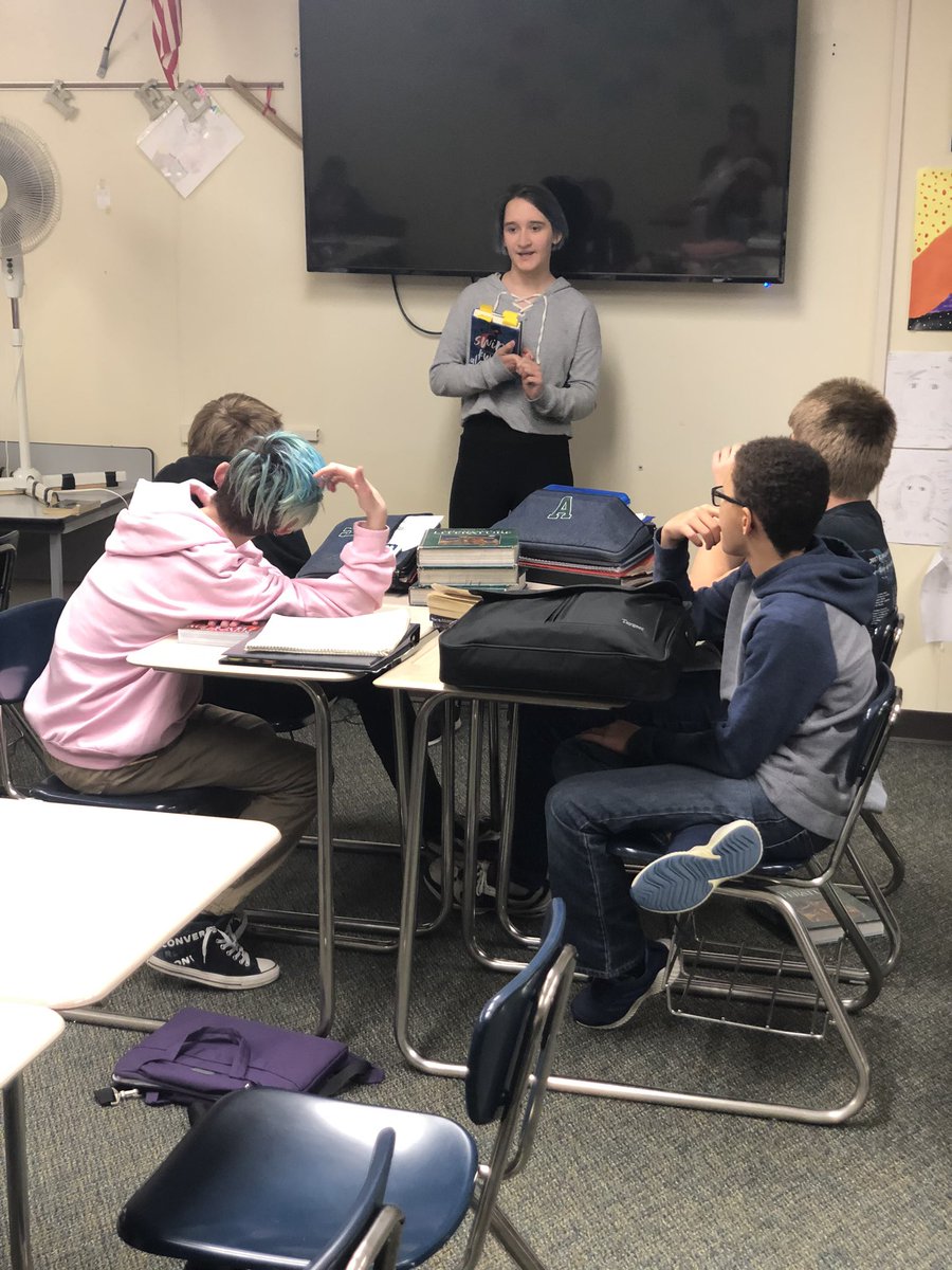 CoachMontello's tweet photo. Selena wanted to give a book talk today! 5/5 ⭐️ @MaryBeckstrom #proud https://t.co/HO14VVTjDi