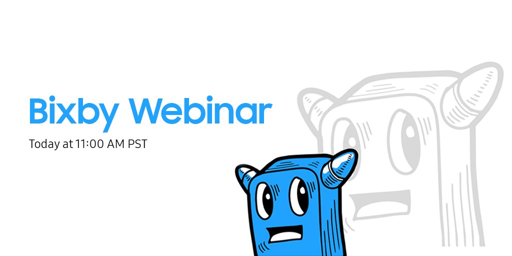 samsung_dev's tweet photo. $10,000 is up for grabs! ๐ฐ Tune in to our #Bixby webinar today at 11:00 AM PST to learn how to build a winning capsule. https://t.co/41FuWzqZNK https://t.co/ZPPiV8xcj6