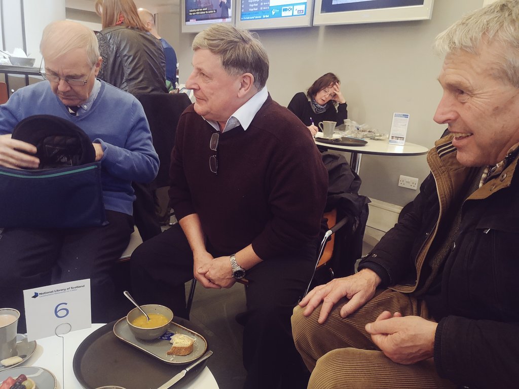 WorldGolfMuseum's tweet photo. Spent the day with some golf historians at @natlibscot discussing very early references in Scotland &amp; England.  Thanks to Olive Geddes for looking out some fascinating volumes from the golf collection.  All organised by our #museumhero David Hamilton #Museum30 #golf #golfhistory https://t.co/uRrSHbYspv