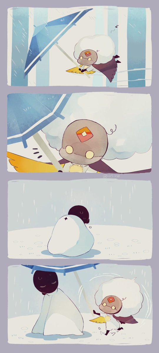 rain comic umbrella holding no humans cape 4koma  illustration images