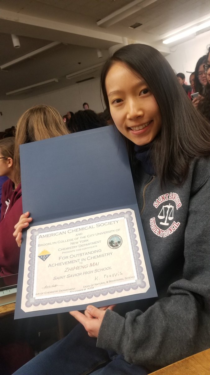StSaviourHSAlum's tweet photo. A Flashback to last Friday, Nov. 8 when Saint Saviour students attended the Annual High School Chemistry Day at Brooklyn College! Congratulations to ZhiHeng (Mena) '19 who received the outstanding chemistry student award! https://t.co/mj1XoGD1Vx