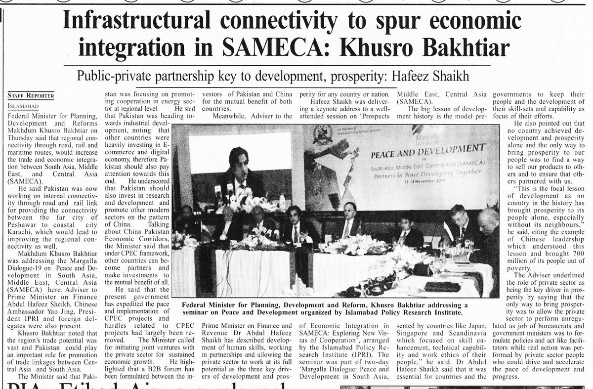 IPRI_Pak's tweet photo. Media Coverage of Day 2 of the #MargallaDialogue by Pakistan Observer.
#IPRI_Pakistan #IPRI_MargallaDialogue #MargallaDialogue2019 #SAMECA https://t.co/Xyd5UuPK98