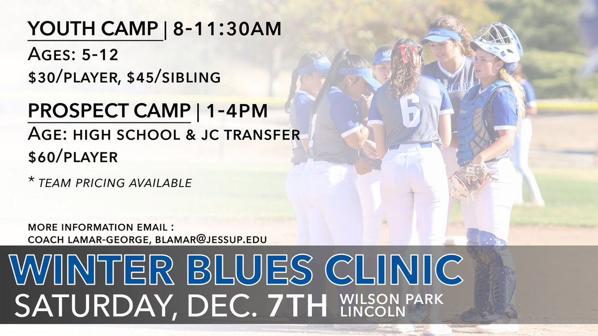 Join us for our Winter Blues Camp &amp; Prospect Camp, Saturday, Dec. 7th for a not so blue day on the 💎! 
Follow the 🔗 ⬇️ for more information &amp; registration❗️ 

☑️ : events.attend.com/f/1383790949