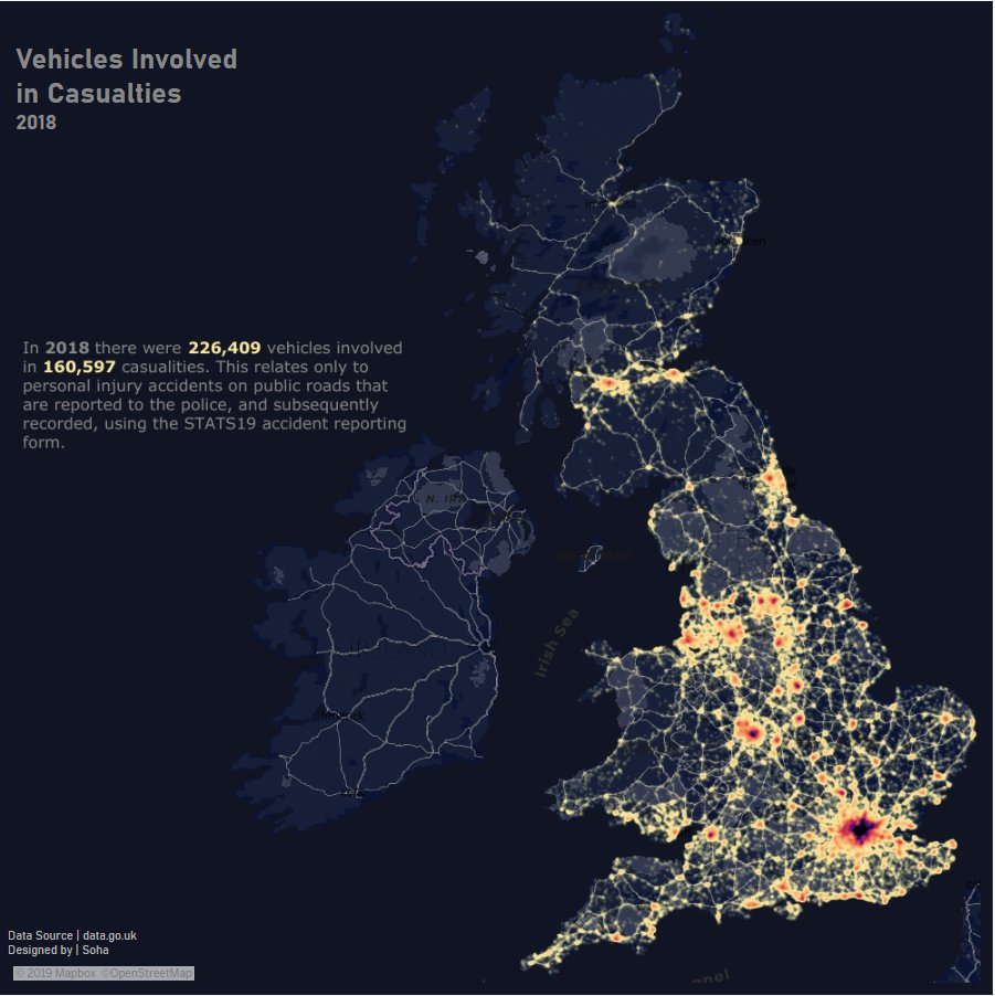 Inspired by <a href="/AdiBop_/">A. D. Mac (she/her)</a> insane maps, I've mapped out vehicle casualties across the UK, it took me longer than I'd like to admit to create the map in <a href="/Mapbox/">Mapbox</a>🙈it's motivated my spatial journey💃#30DayMapChallenge 
explore here ->tabsoft.co/2CK3wbC
<a href="/tableaupublic/">Tableau Public</a> <a href="/tableau/">Tableau</a>