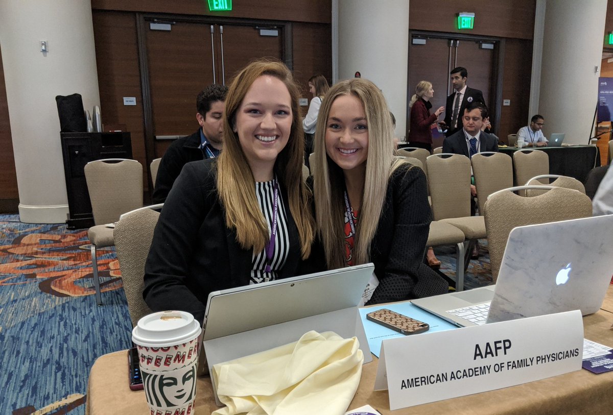 Ready to represent the AAFP voice at the interim #AMAmtg. Thanks for your leadership, Morgan and AuBree!