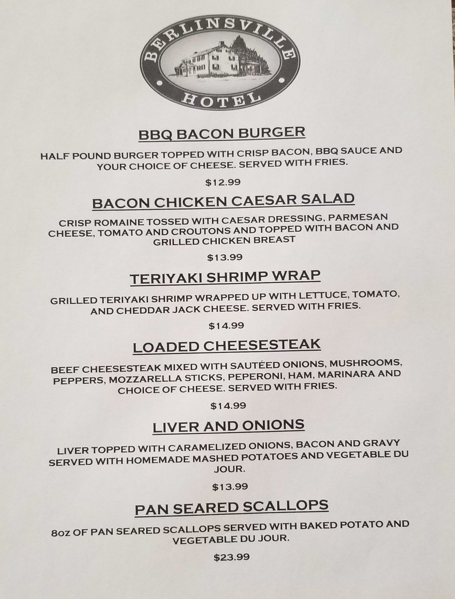 berlinsville's tweet image. Open 11am • Call 610.767.6022 For Reservations #lunch #daydrinking #eatout #takeoutfood #dinner #dinnerspecials #imhungry