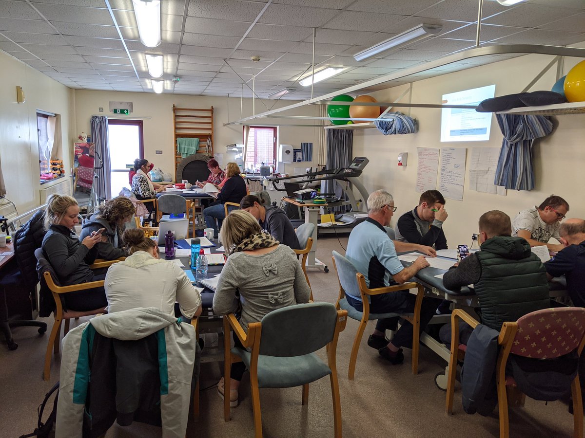 catsgd93's tweet photo. Highlight of the week: diploma teaching to our techs about dementia! Interactive as always with some fab roleplay and participation! Diolch for your continuing hard work!  #proud #diplomainphysiotherapysupport #alwayslearning @indeg_jameson @susan_griffith2 @vickyps1961 @angharad https://t.co/23GciHT2A3
