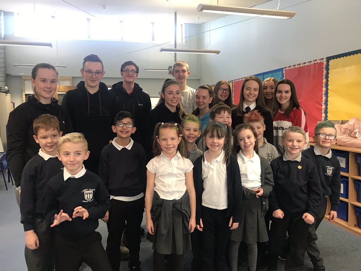 missrobLVPS's tweet photo. Another fun session with larbert high pupils in school today. Hoping the residents at Caledonia Care get well soon and we can restart our visits next week. #thegenerationproject @GregNicol94 @MissRooney2 https://t.co/hKkzRCvpp9