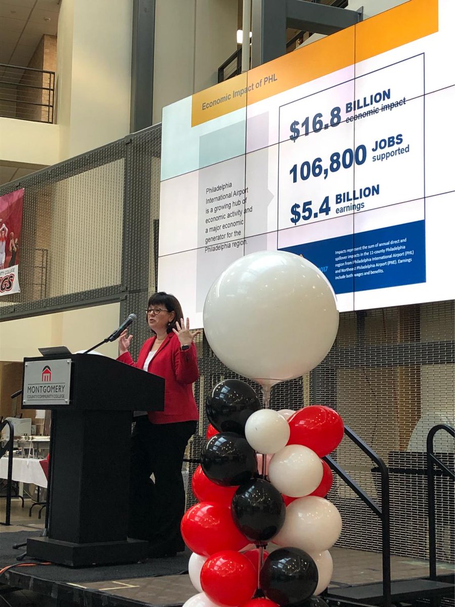 SageDean's tweet photo. Thanks to Chellie Cameron, CEO of the Philadelphia Airport for speaking at MC3 as a part of the Chamber of Commerce for Greater Montgomery County’s SBU event. @chambergmc @phlairport #montcomomentum https://t.co/F0kCRNZ7Eb