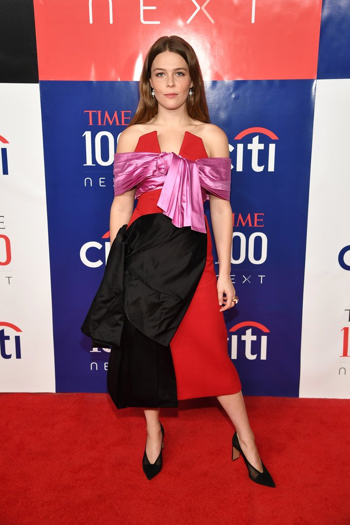 Maggie Rogers wore a #PRADA Fall 2019 dress to the Time 100 Next gala in NYC. #TIME100Next