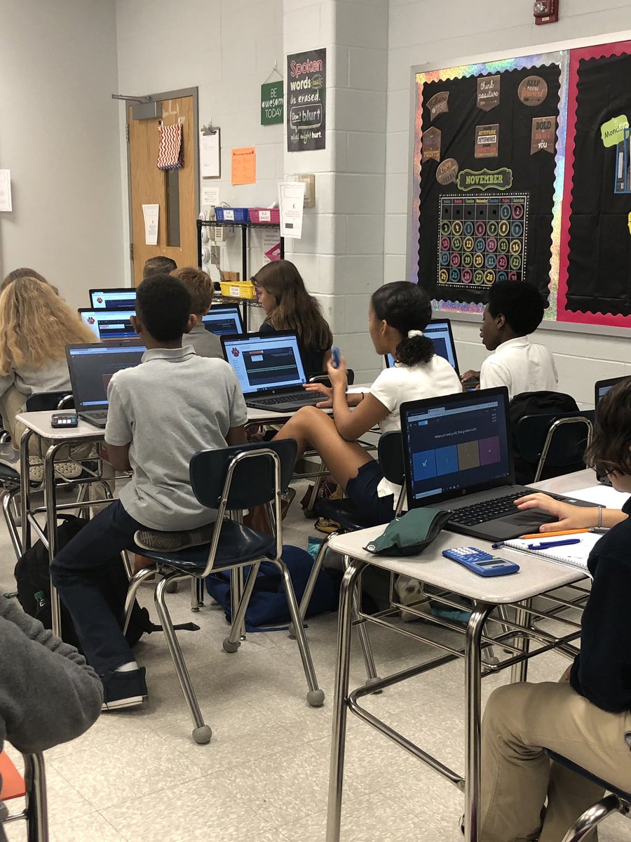 MrsJuris's tweet photo. 7th grade red group is playing a review game on Quizizz to review for their upcoming test...they are very competitive! https://t.co/6lMOjrJ5kF
