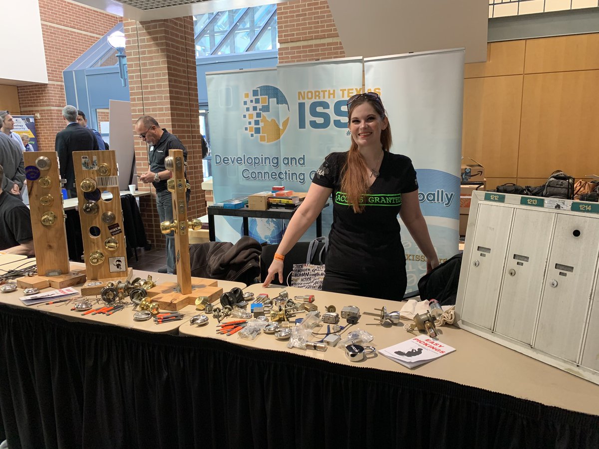 Renuka_Sec's tweet photo. Guess who’s all ready to go! Smiling and rocking at the #NTXISSACSC7  @LockpixNLipstix @ntxissa  #lockpicksport #CyberSecurity Love it when DFW security community comes together for this Annual Charity conference ❤️🙏 https://t.co/oQCGTaMjxo