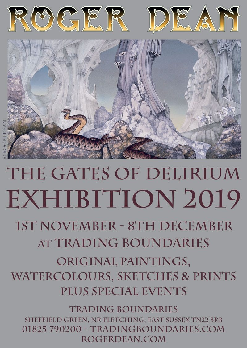 .<a href="/tradingbo/">Trading Boundaries</a> is hosting an exhibition of Roger Dean's work, running until 8th December 2019. This is a rare chance to view Roger’s work and the exhibition will feature original paintings as well as watercolours and sketches. tradingboundaries.com
