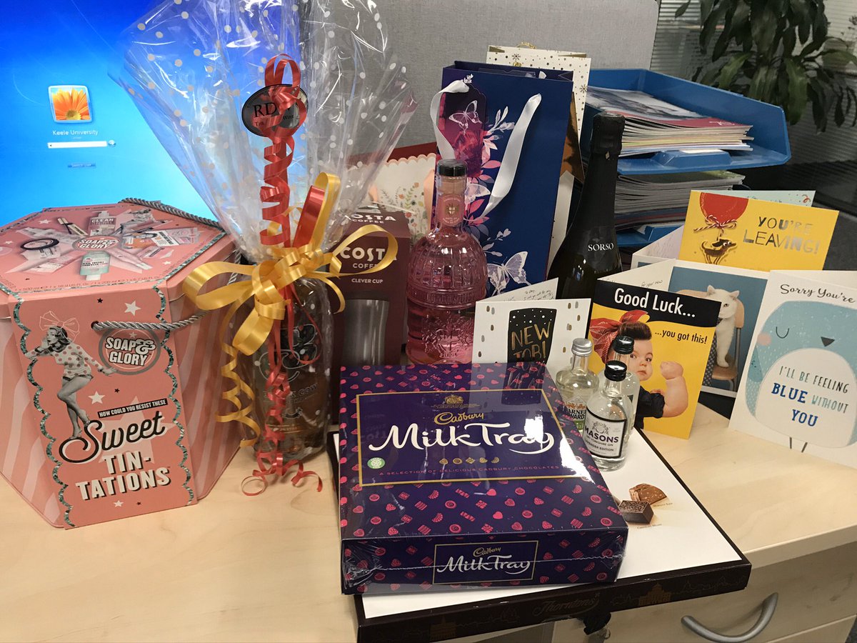 GayHiggins's tweet photo. What fab last day @KeeleUniversity! 😊 It’s been a privilege working with such amazing people within @KeeleComms, @KeeleMarketing , @keeleontour and the wider university!

And thank you for the well wishes and lovely gifts 🥰 https://t.co/tYK5T9q5SZ