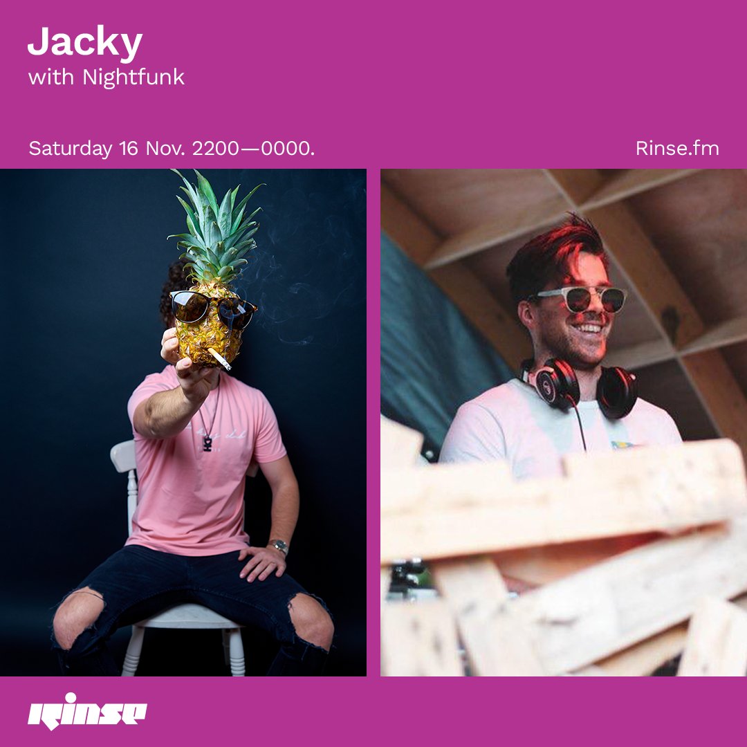 RinseFM's tweet photo. Up next at 10PM it's @jacky__music with #Nightfunk on https://t.co/Q0ed1kLtwe and 106.8FM
#RinseFM https://t.co/q034ytewV3