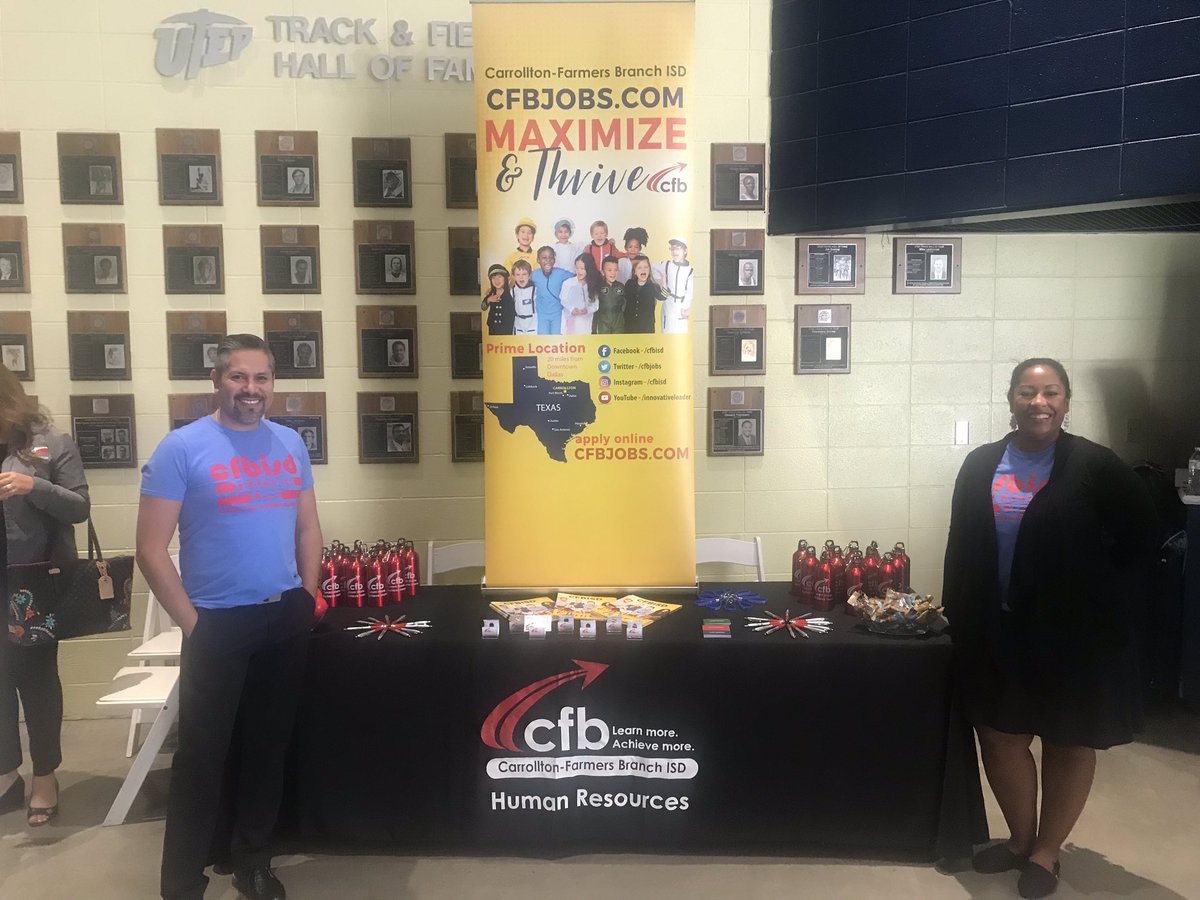 CFBISD Jobs (@cfbjobs) on Twitter photo Last stop of the fall semester... the University of Texas- El Paso!!! The <a href="/CFBISD/">Carrollton-Farmers Branch ISD</a> recruiting team would love to chat with graduating Miners! Stop by our table so we can tell you ALL the reasons you should make CFB your professional home! #betheexception Last stop of the fall semester... the University of Texas- El Paso!!! The <a href="/CFBISD/">Carrollton-Farmers Branch ISD</a> recruiting team would love to chat with graduating Miners! Stop by our table so we can tell you ALL the reasons you should make CFB your professional home! #betheexception