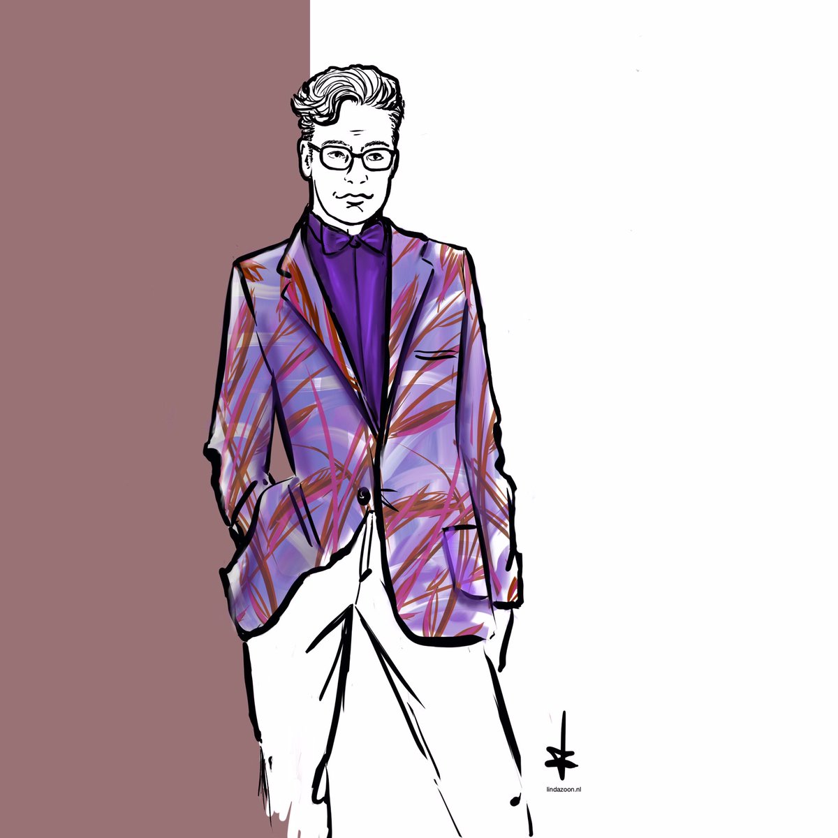 lindazoon's tweet photo. “Looking good isn’t self-importance; it’s self-respect.” (Charles Hix) Congrats @splinterchabot #bestdressedman 2019 👏🏻 #BGM2019 @esquirenl #bestgekledeman #esquire #esquirenl #flamboyant #splinterchabot  sketch by #lindazoon #hoogstraat #rotterdam #hoogkwartier #fashionart https://t.co/nNVKTbEP5n