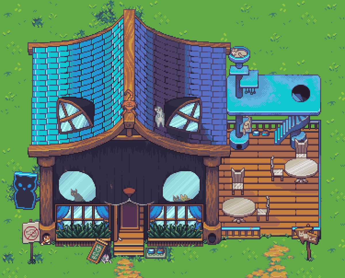 Lirik's Cat Cafe, Everland

art by <a href="/RhlPixels/">RHLPixels 🇨🇦</a>
#pixelart #gamedev